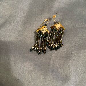 Vintage Art Show beaded drop earrings